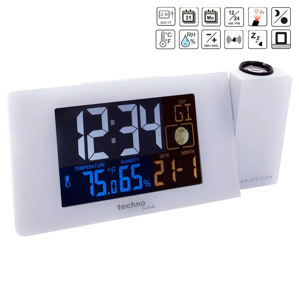 Годинник проекційний Technoline WT537 White (WT537) - фото 5