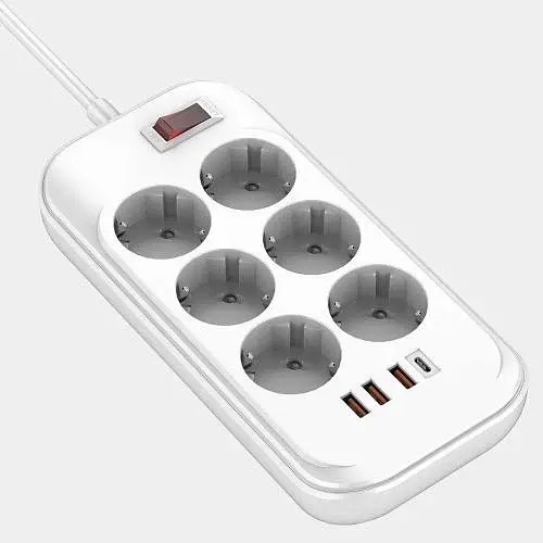 Мережевий фільтр , 6 розеток, 2 м, White ColorWay teh0028207 - фото 2