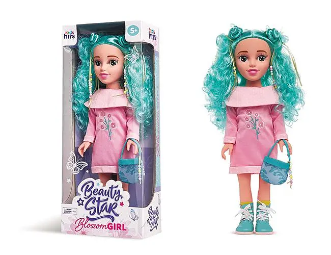 Модна лялька Blossom Girl з бірюзовим волоссям та сумочкою для ігор, Kids hits Beauty Star (KH35/004)