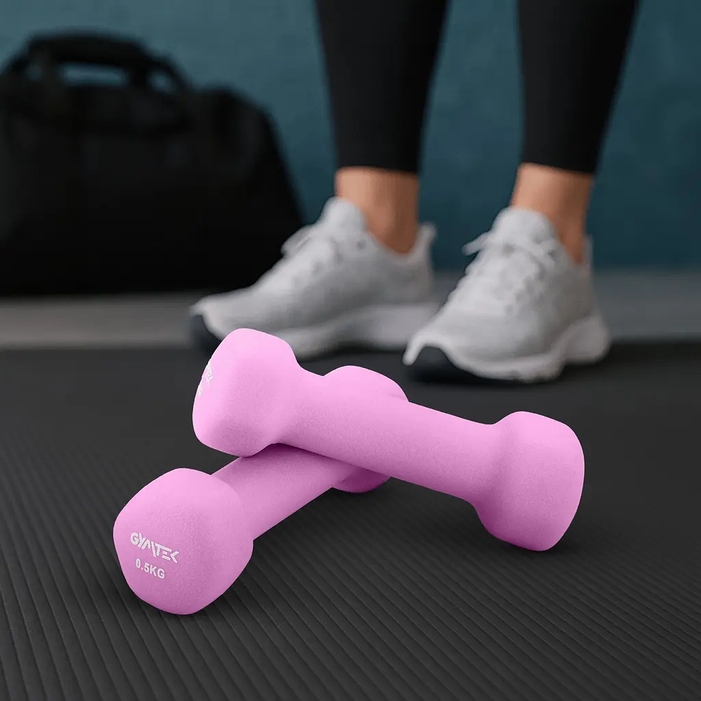 Гантели для фитнеса неопреновые Gymtek Hex 2х0,5кг розовый - фото 5