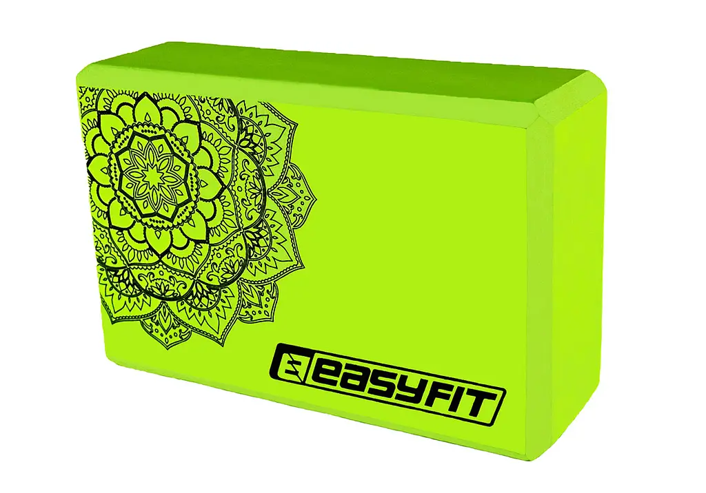Блок для йоги EasyFit EVA з малюнком салатовий - фото 2