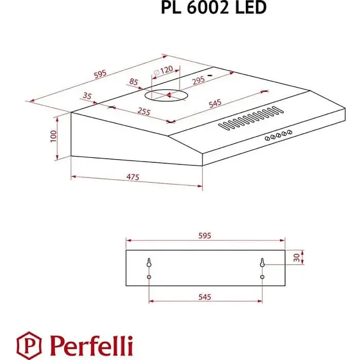 Витяжка пласка Perfelli PL 6002 I LED пласка - фото 9