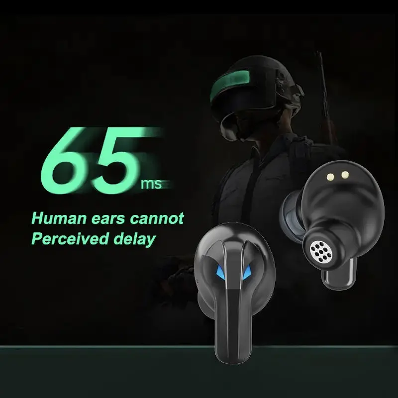 Беспроводные игровые Bluetooth наушники TWS K53 с зарядным кейсом и индикатором заряда Чёрный - фото 8