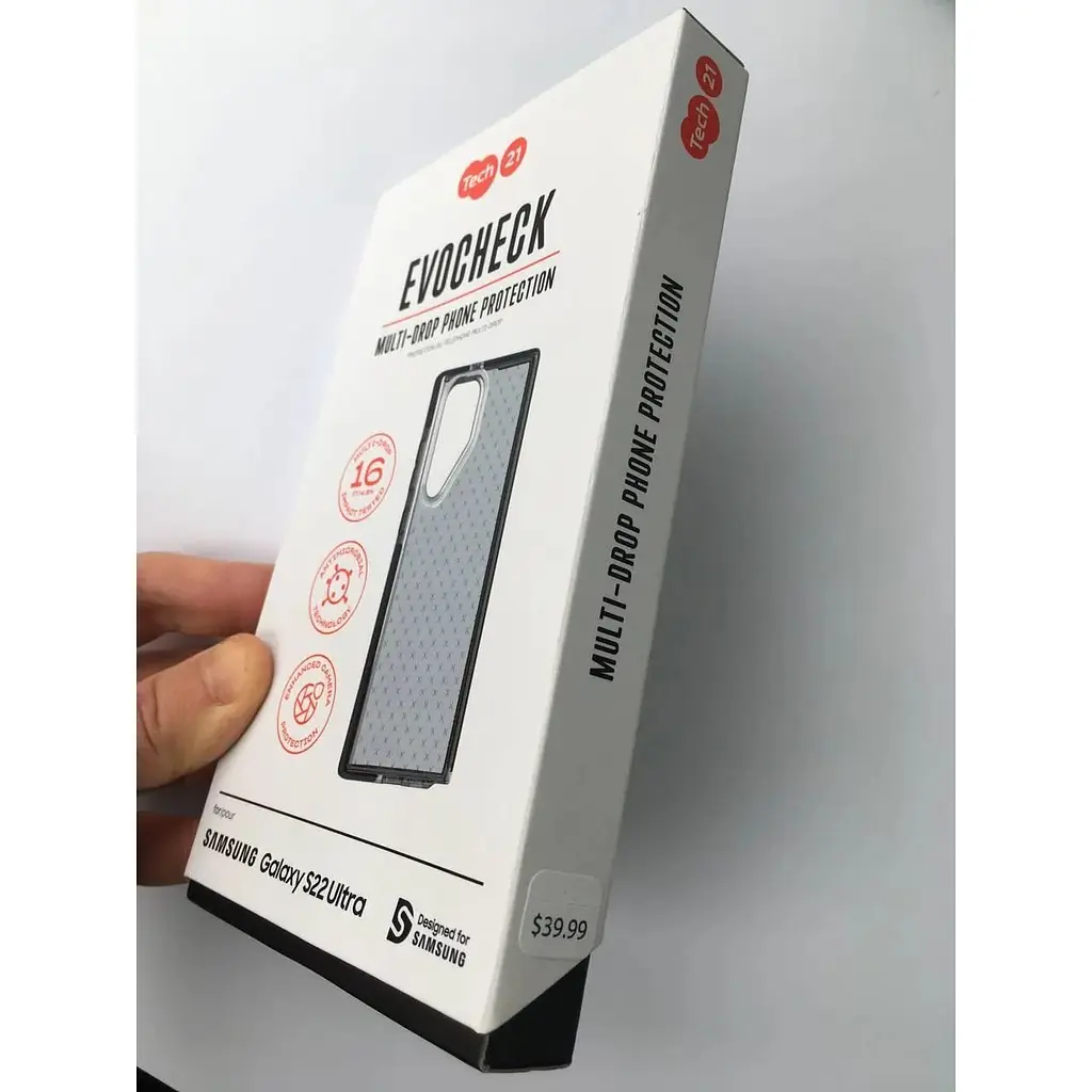Оригінальний протиударний чохол Tech21 Evo Check Samsung Galaxy S22 Ultra Black T21-9377 - фото 2