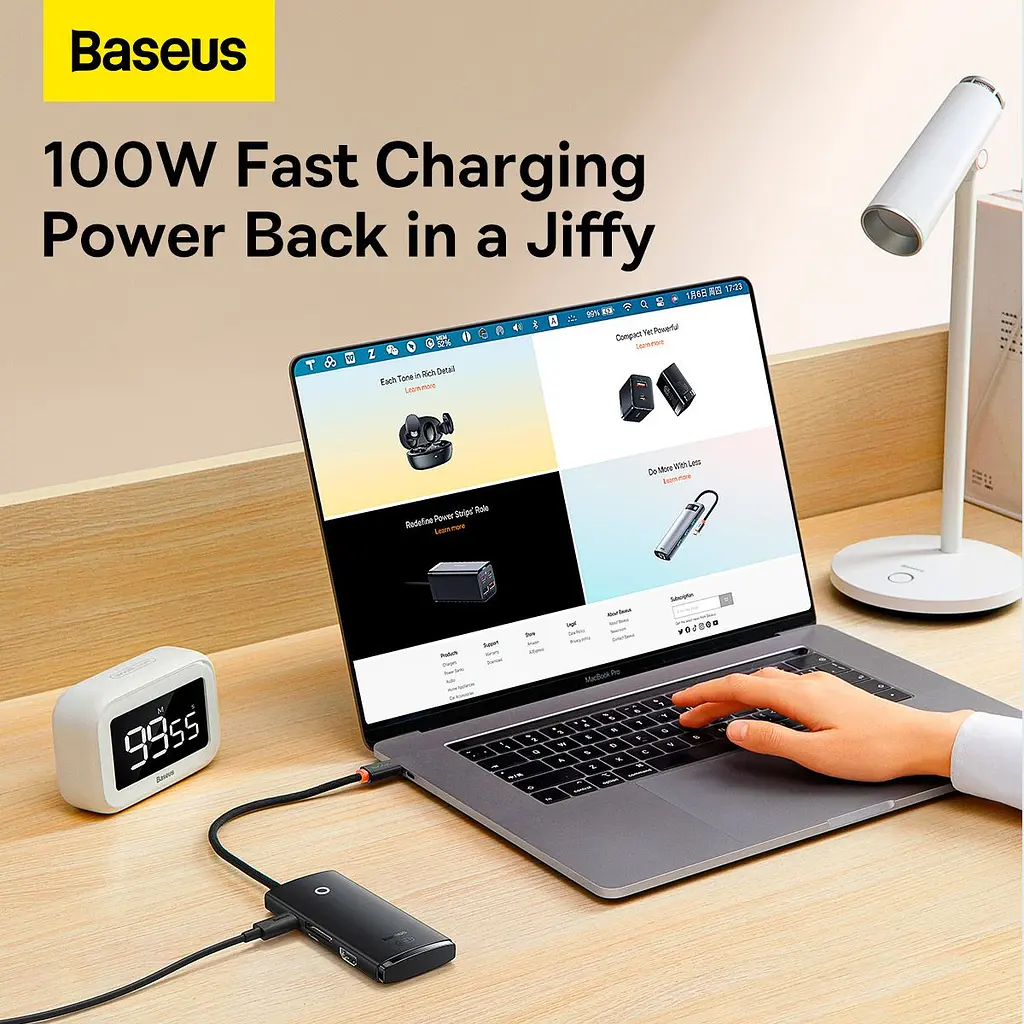 USB-хаб Baseus Lite Series 6-Port Type-C PD Hub (WKQX050101) [77934] - фото 12