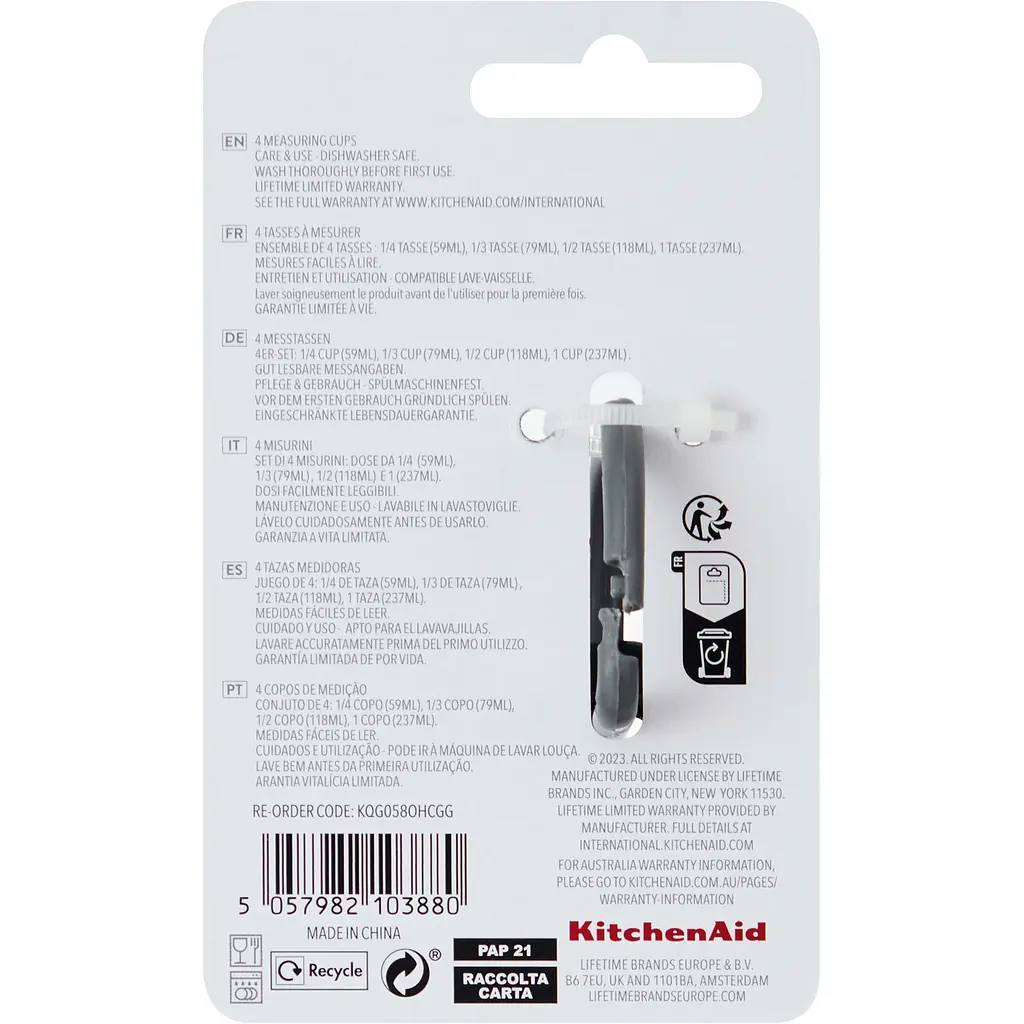 Набор мерных ложек KitchenAid Coreline серый 4 шт. (KQG058OHCGG) - фото 8