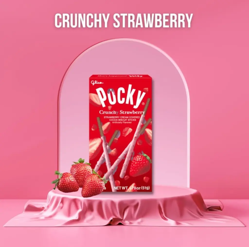 Японські палички Glico Pocky Crunchy Strawberry 51г - фото 7