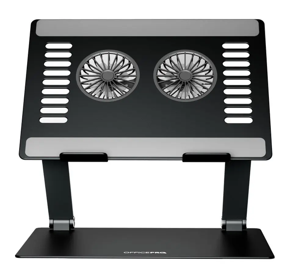 Охолоджувальна підставка для ноутбука до 15.6 дюймів OfficePro LS-122-B 2xfans Alloy Aluminum Black - фото 11