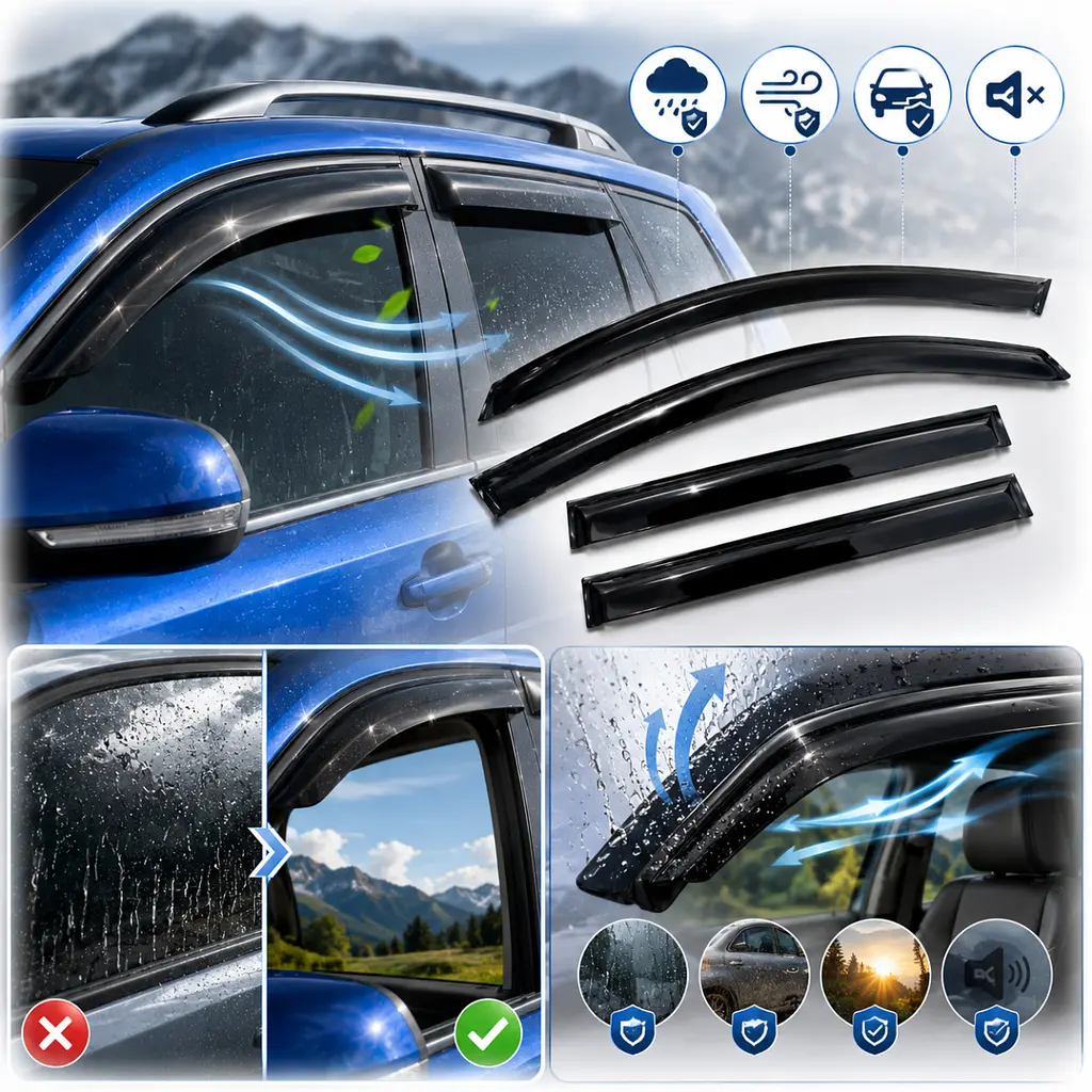 Дефлектори вікон ветровики Volkswagen Touareg I 2002-2010 Скотч 3M Voron Glass - фото 4