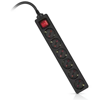 Мережевий фільтр живлення REAL-EL RS-6 Protect M 5m, black (EL122300036) - фото 10