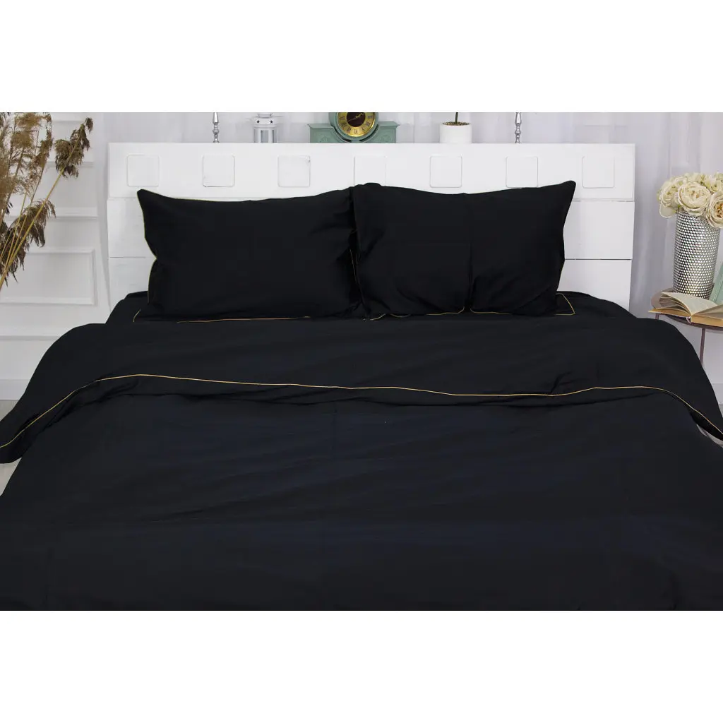Постільна білизна MirSon Сатин Premium Corner Black Pearl 2х160х220 (2200001717640) - фото 2