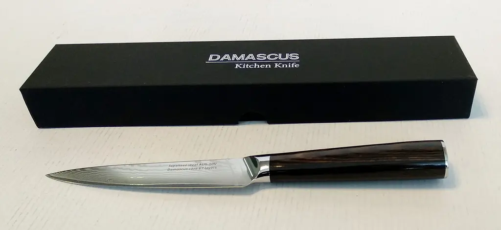 Ніж універсальний Damascus DK-HJ 6002 AUS-10 сталь 67 шарів лезо 13 см - фото 8