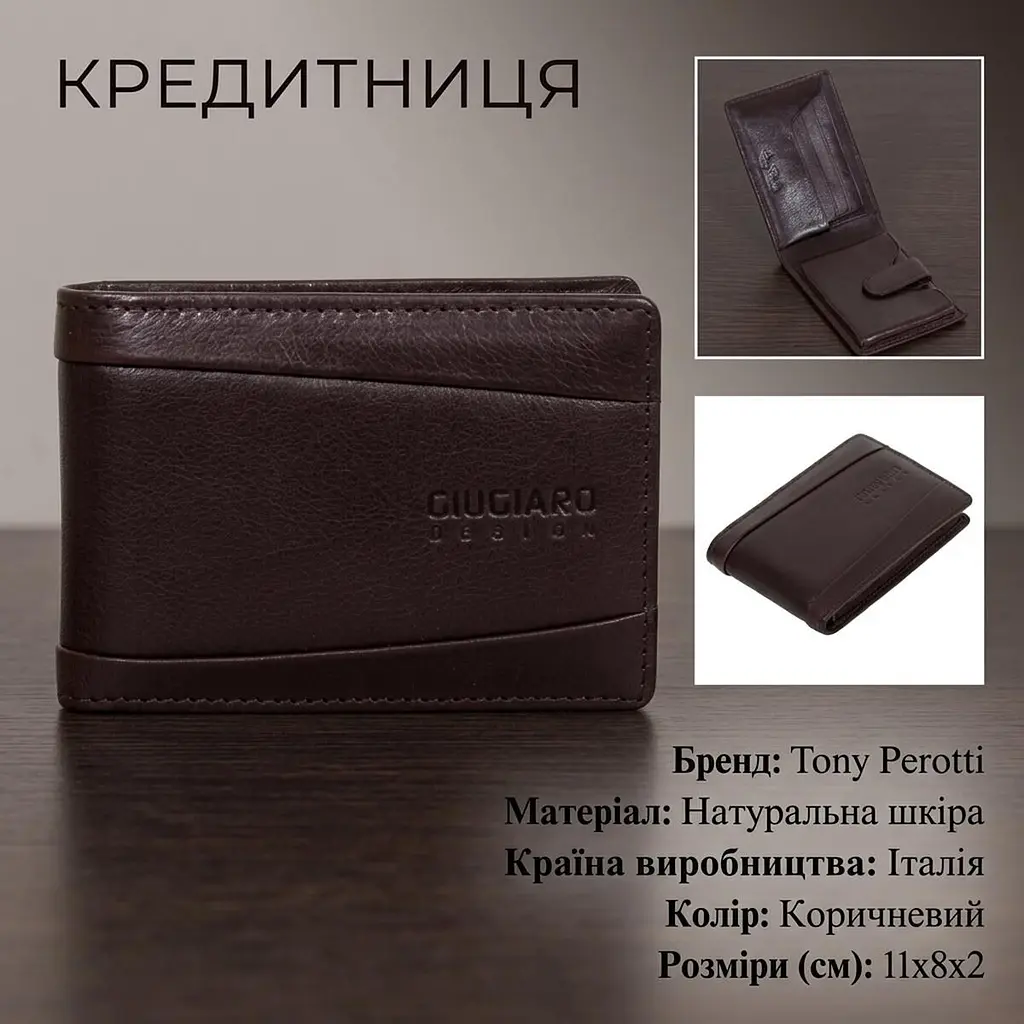 Кредитниця Tony Perotti Giugiaro 2929 moro (90302) Коричнева - фото 3
