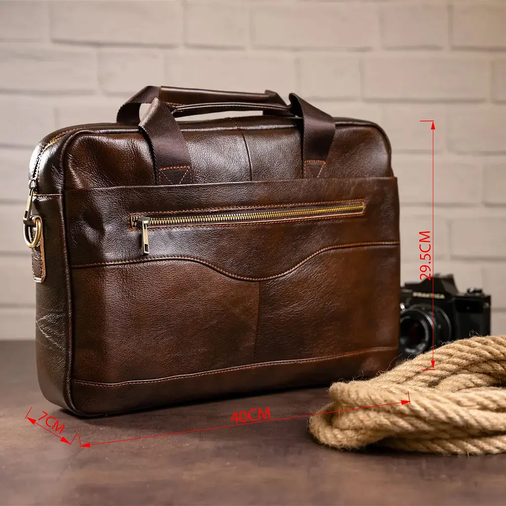 Сумка чоловіча під ноутбук 14669 Vintage коричнева - фото 4