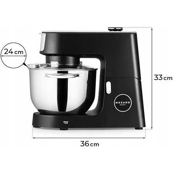 Планетарный тестомес Mozano Kitchen Advanced с подогревом 6.2 л 3200 Вт 11 скоростей - фото 3