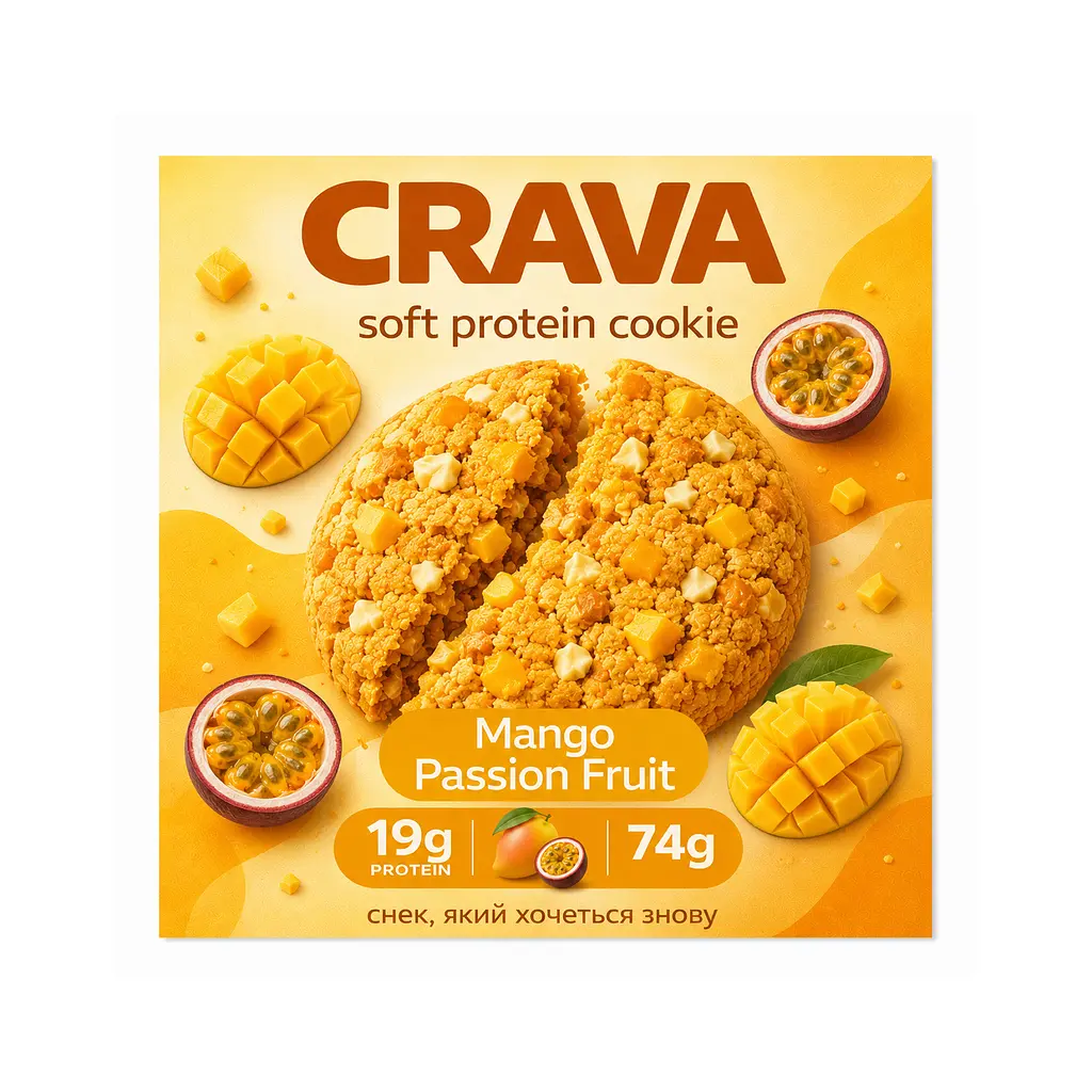 Протеїнове печиво, Protein Cookie — 74 г Mango
