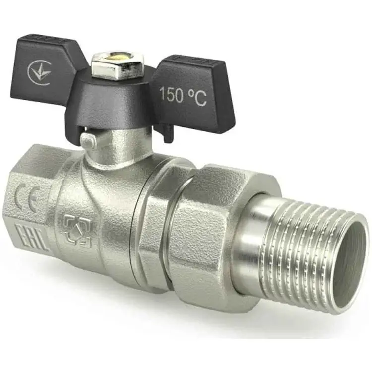 Кран кульовий з американкою RAFTEC 1" ВЗ, DN25, DRBS3, метелик, BLACK