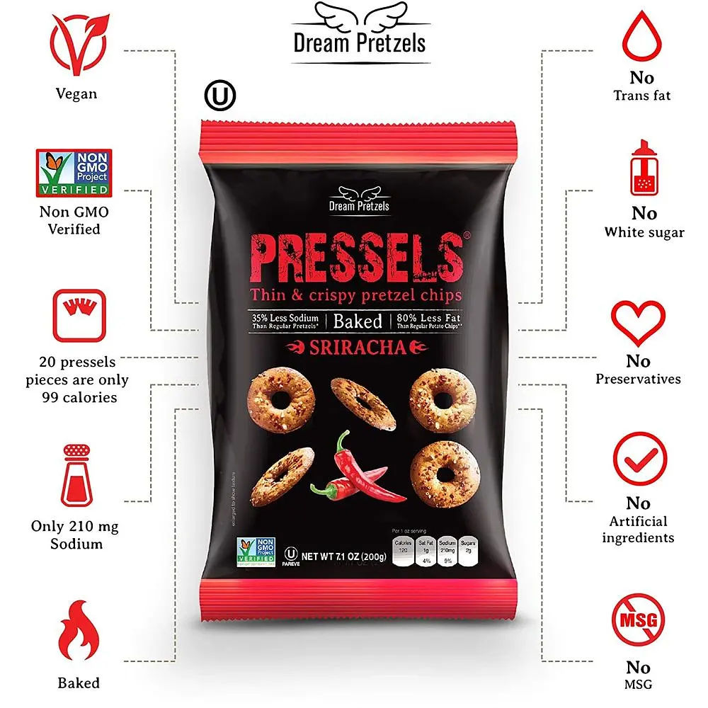 Брецелі Dream Pretzels Sriracha тонкі 200 г (847721) - фото 3