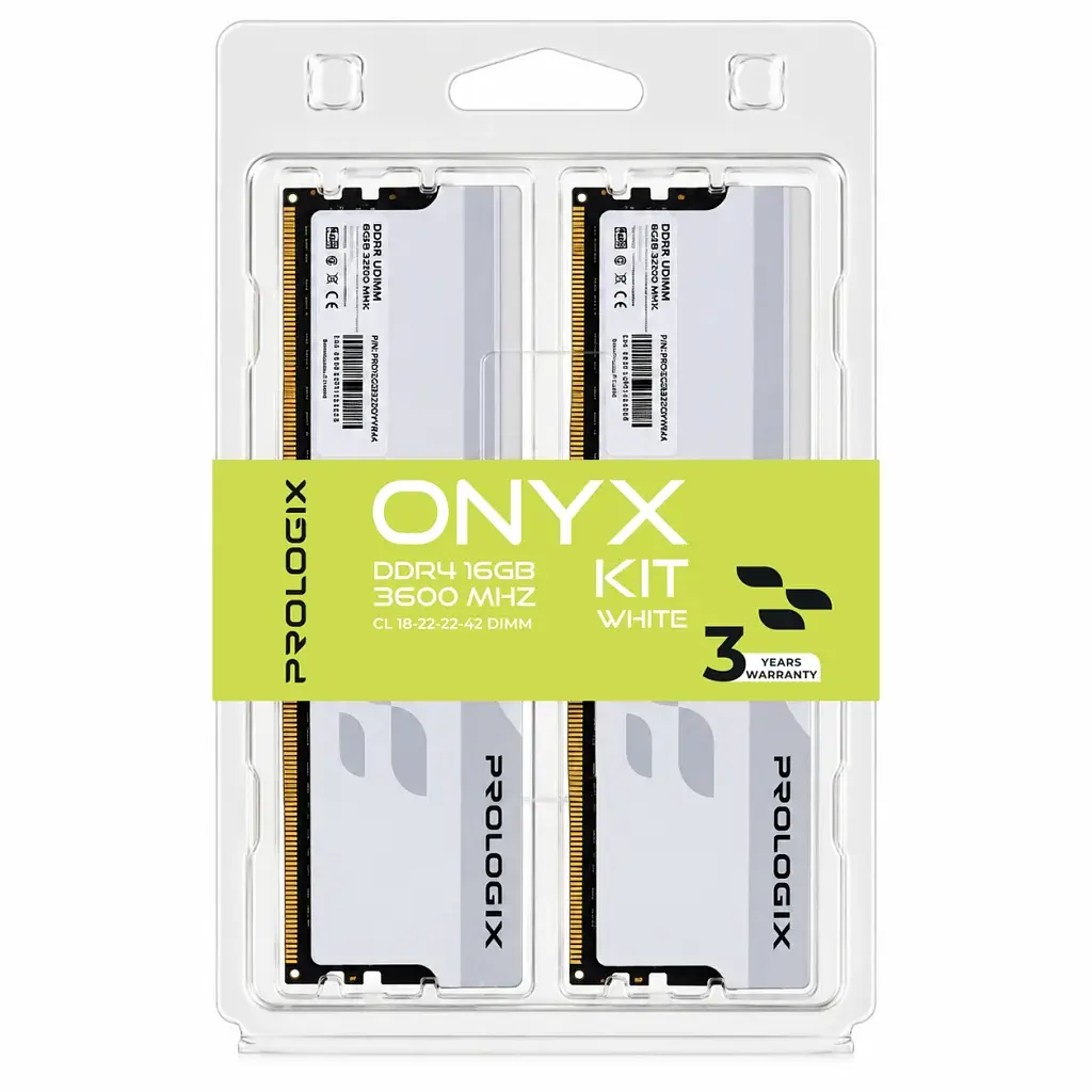 Модуль пам'яті для комп'ютера DDR4 16GB (2x8GB) 3600 MHz Onyx White Prologix (PRO16GB3600YW4K) - фото 4