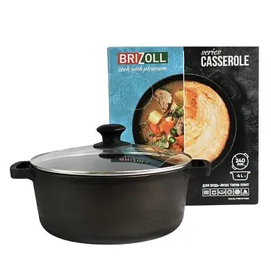 Каструля чавунна Brizoll Casserole P-4L-6 4л 24 см - фото 10