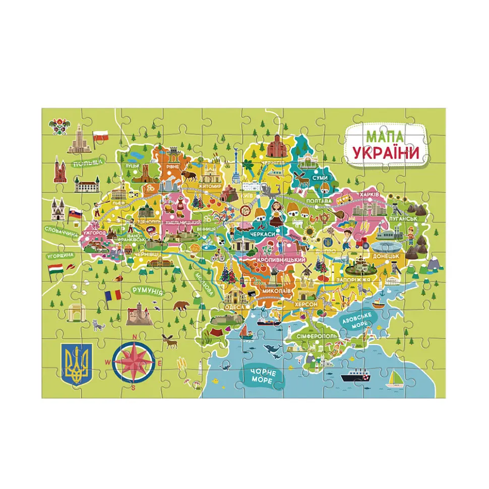 Пазли класичні "Карта України" 300706, 100 елементів - фото 5