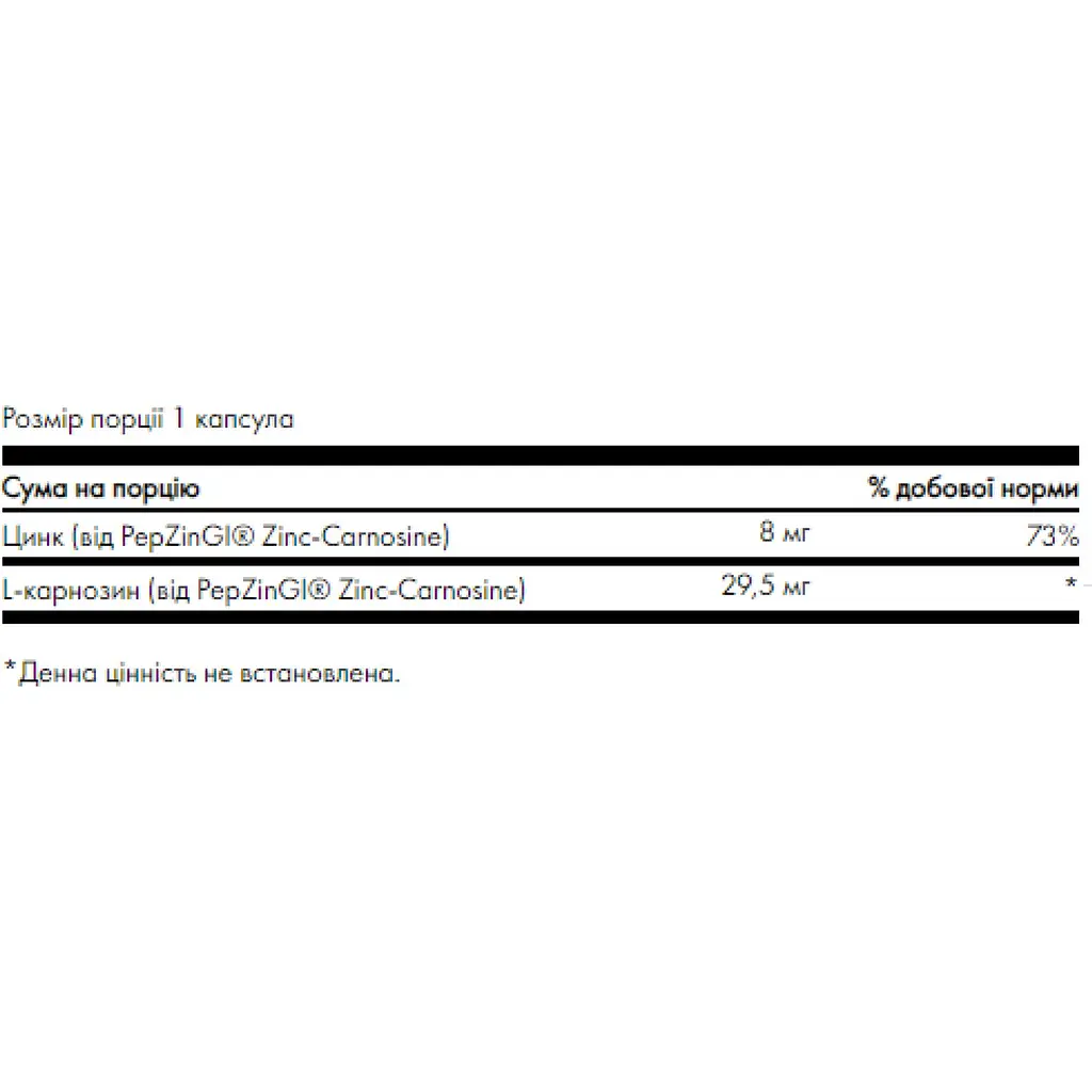 Цинк і L-карнозин Swanson Zinc Carnosine Featuring Pepzingi 60 капсул - фото 2