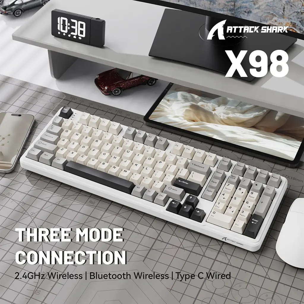 Клавіатура Attack Shark X98 RGB Linear Strawberry Switch White (AS-6972792470603-CW-UA) [166779] - фото 4