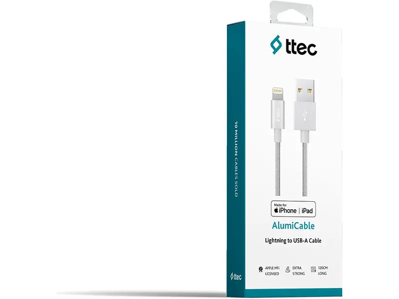 Кабель Ttec Alumi MFi Lightning 1m Silver (2DKM02G) - фото 2