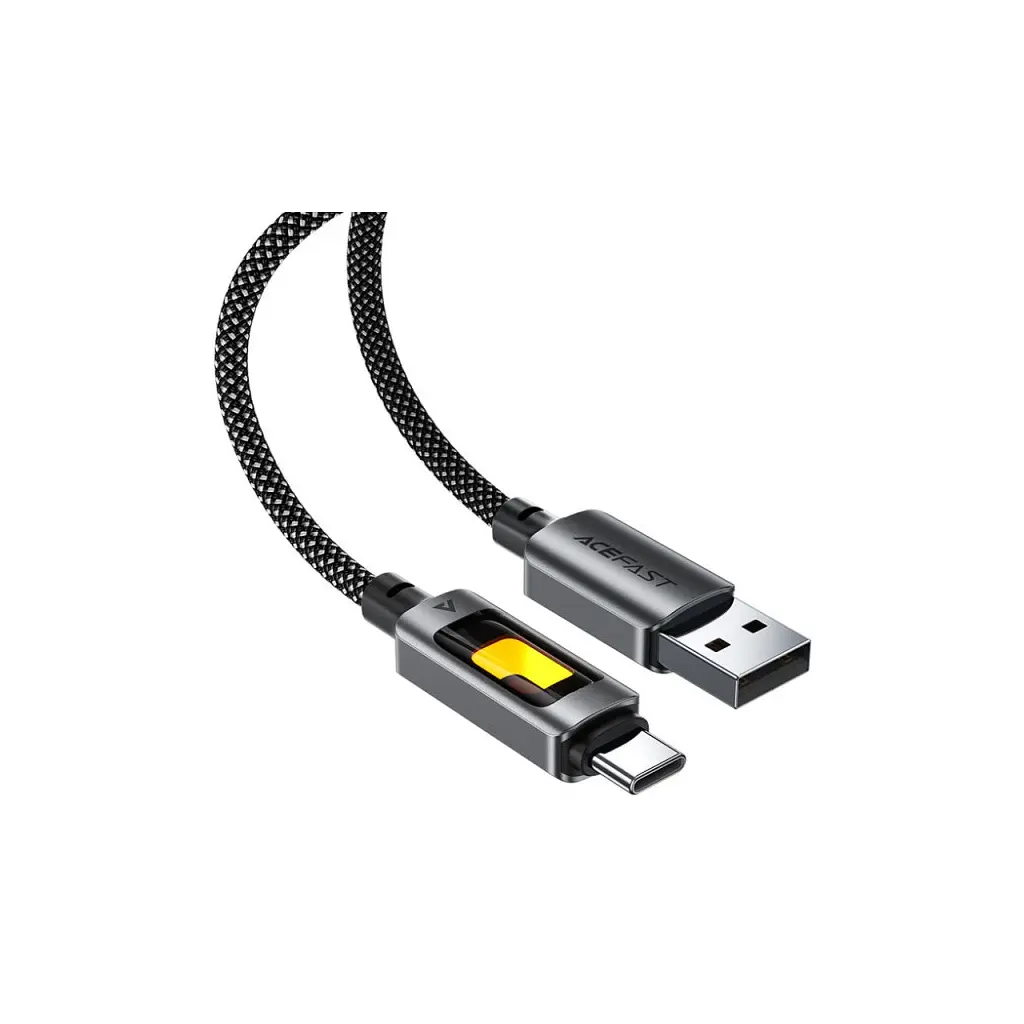 Дата кабель USB 2.0 AM to USB-C 1.2m 60W black Acefast (6974316284673) - фото 3