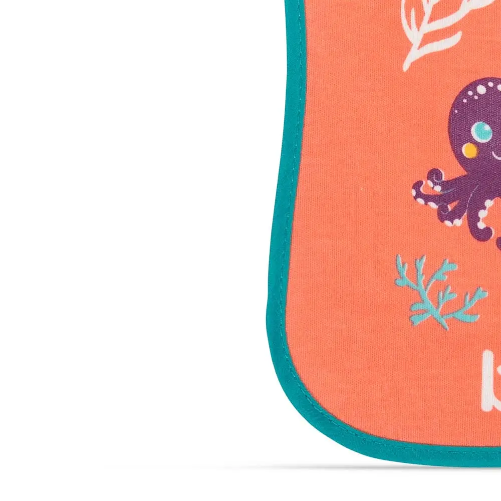 Набор нагрудников хлопчатобумажных Baboo Sea Life, 0+ мес., 3 шт., разноцветный (11-008) - фото 3