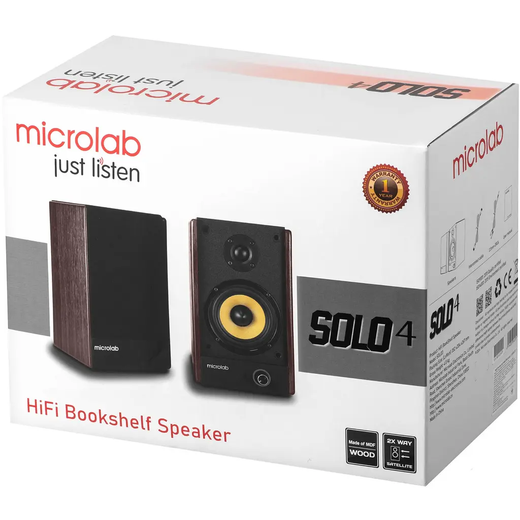 Акустична система 2.0 Microlab SOLO 4, 60Вт, темно-коричнева - фото 5
