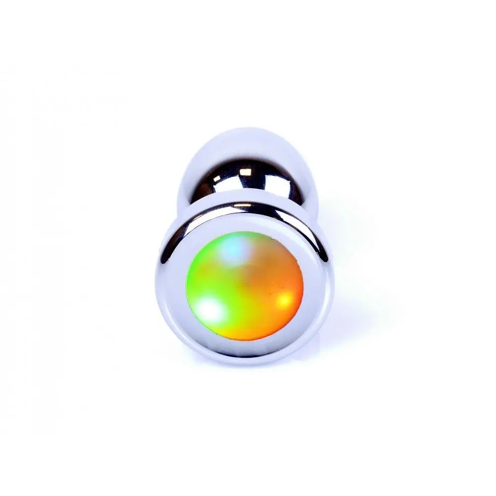 Анальна пробка зі світлодіодним світінням B-Series Jewellery Silver Plug Disco Flashlight - фото 3