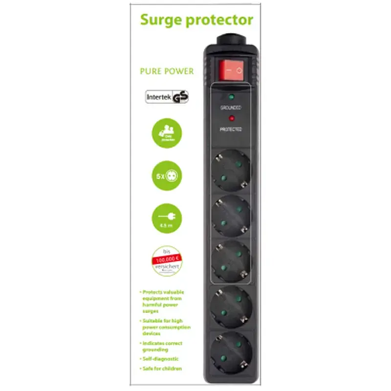 Мережевий фільтр живлення EnerGenie SPG5-C-15, 5 розеток, 4.5 м (SPG5-C-15) - фото 2