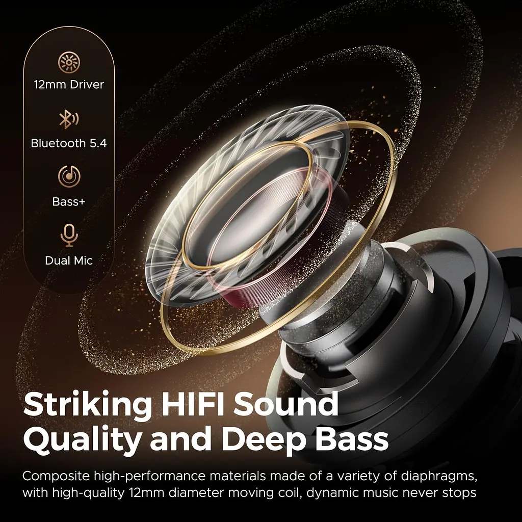 Бездротові навушники TWS SoundPEATS T3 Pro з активним шумозаглушенням та режимом прозорості (Чорний) - фото 8