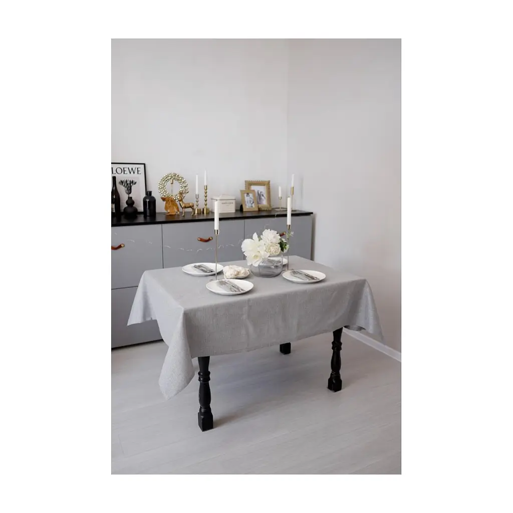 Скатертина Прованс святкова Перлина Silver 132х180 см (037594) - фото 7