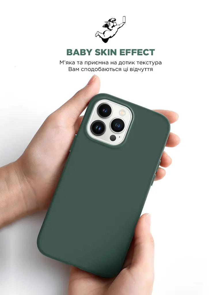 Силиконовый чехол для Apple iPhone 15 Pro Max, ICON2 Case, зеленый, противоударный, панель, защита всего корпуса, матовая поверхность Soft Touch, выступает над дисплеем, совместим с защитными стеклами и пленками, с микрофиброй - фото 8