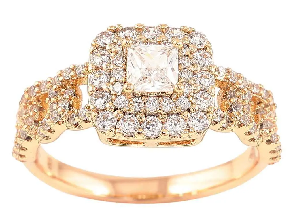 Каблучка XUPING Позолота 18K "Інкрустація цирконієм" (258717) р.18.5