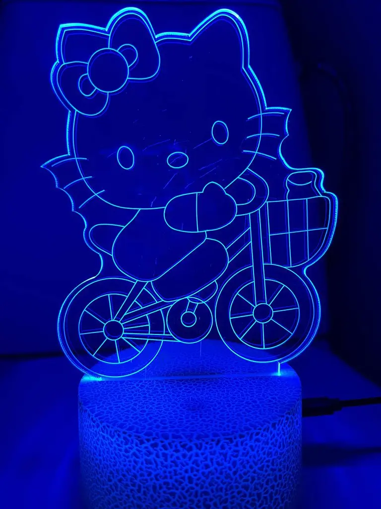 Світильник нічник 3D Hello kity, RGB 16 кольорів, USB - фото 6