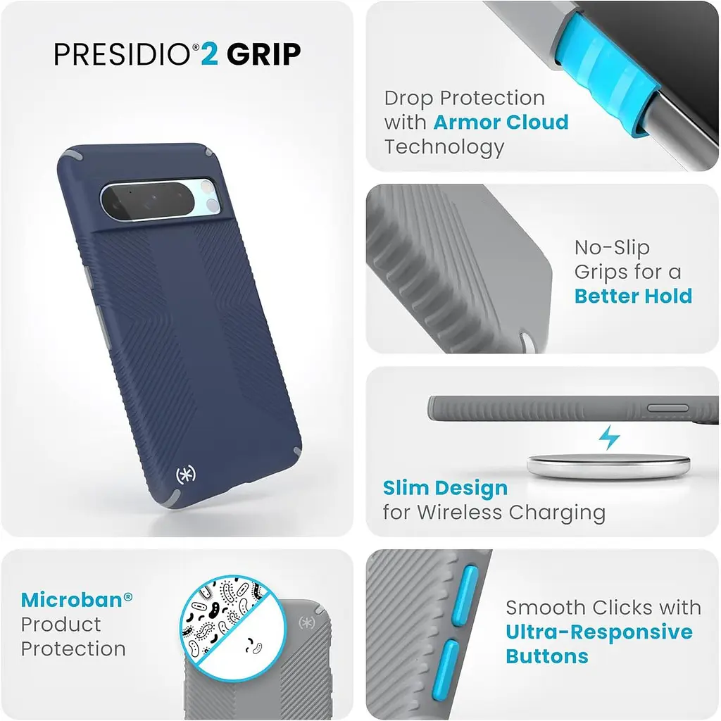 Протиударний чохол Speck Presidio2 Grip для Google Pixel 8 Pro (6.7") Coastal Blue 150583-3206 - фото 8