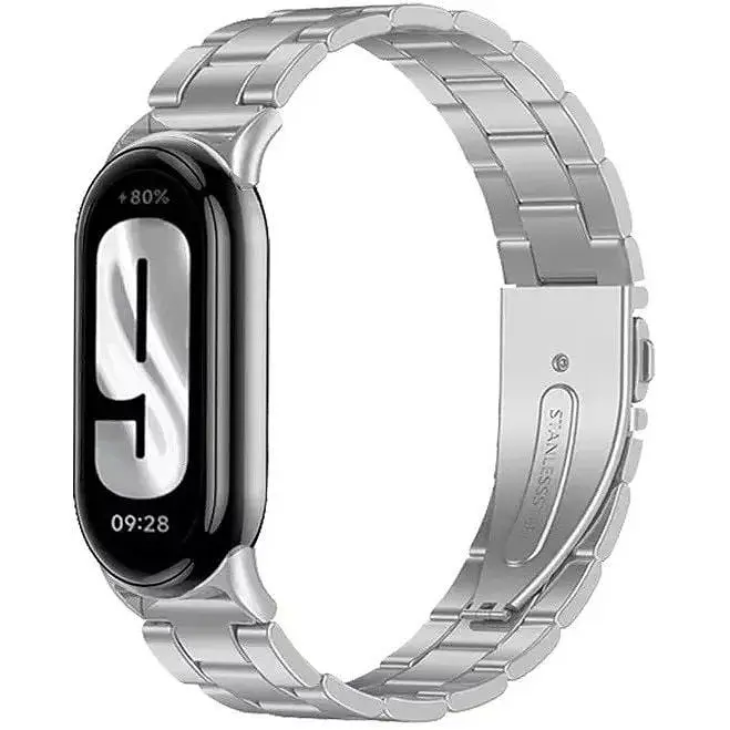 Фитнес-браслет Xiaomi Smart Band 9 Mystic Rose + металлический ремешок Type C Silver - фото 7