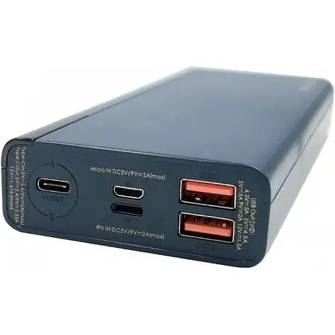 Зовнішній акумулятор Remax Riji 20000mAh QC 22.5W синій (RPP-108) 9462-arc - фото 2