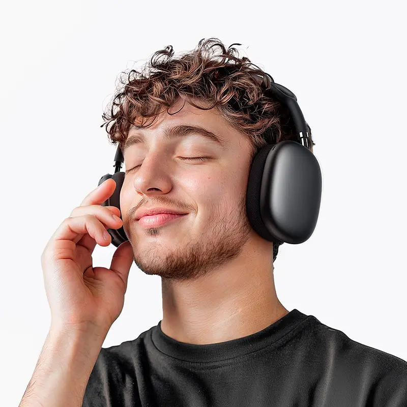 Накладные наушники Borofone BO35 Plus Adorable, ANC, BT headphones, BT5.4, AUX, 400mAh, 32h, 45h, grey - фото 7