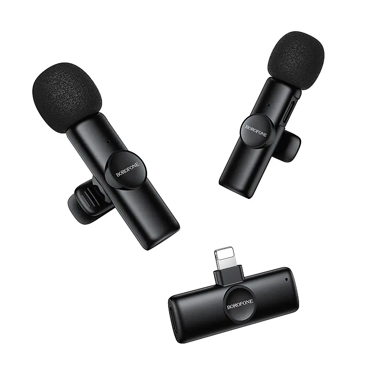 Бездротова мікрофонна система BOROFONE BFK16A Winner dual-mic (Lightning) Black - фото 6