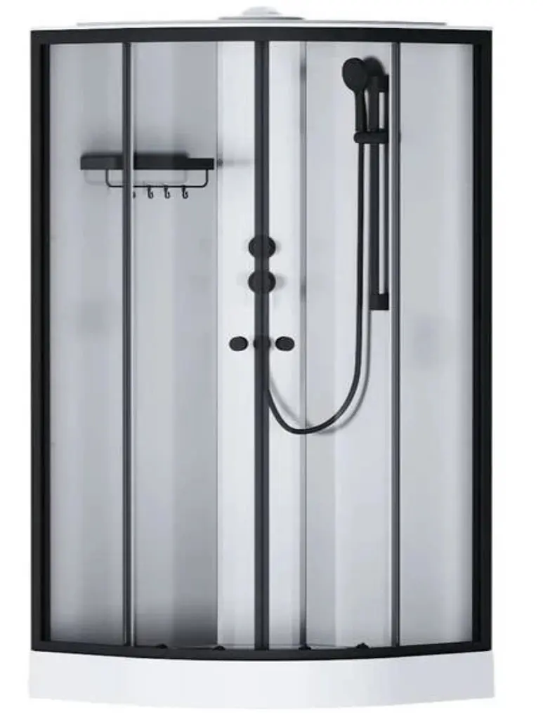 Душовий бокс AM.PM X-Joy 100x100 1/4 кола прозоре скло black matt W94C-401-100BT