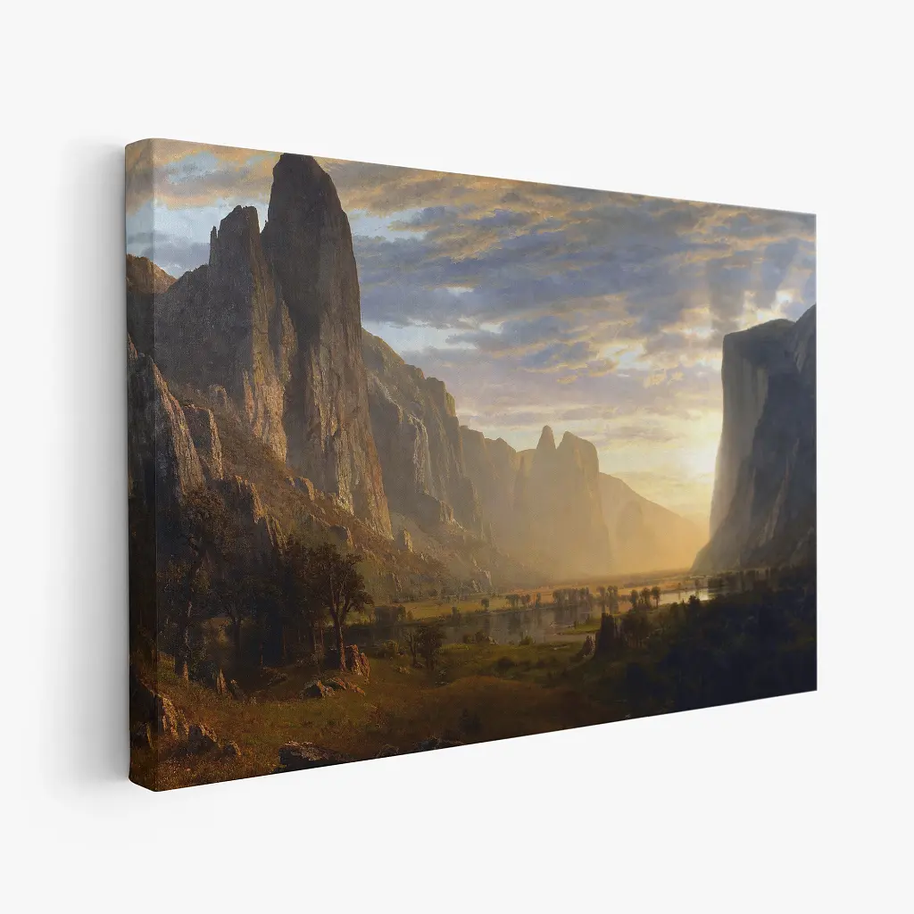 Інтер'єрна картина Краєвид долини Йосеміті, Альберт Бірштадт, Albert Bierstadt, репродукція картини, 60×90 см (id7005) - фото 2