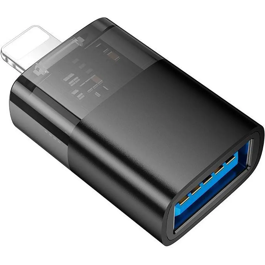 Перехідник Hoco UA36 Lightning Male to USB-A Female OTG Black [140343] - фото 2