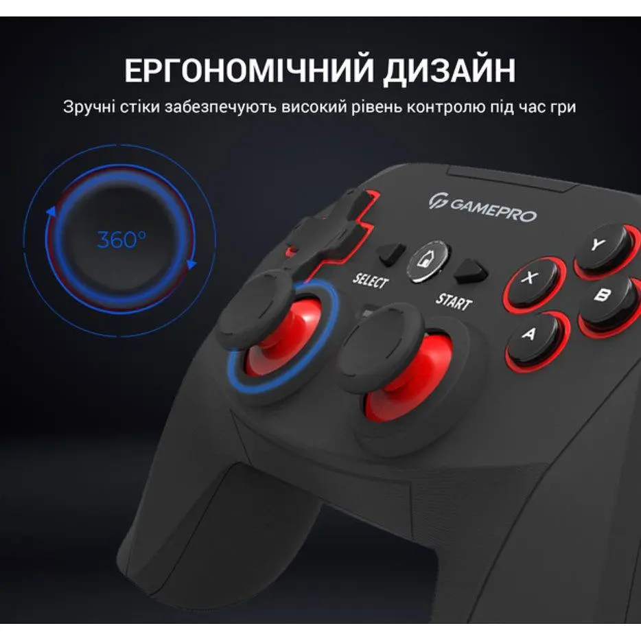 Геймпад джойстик GamePro GP-600 Black 2.4G Wireless PC/PS3/Android - фото 11
