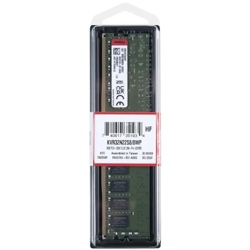 Модуль пам'яті для комп'ютера DDR4 8GB 3200 MHz Kingston (KVR32N22S8/8WP) - фото 2