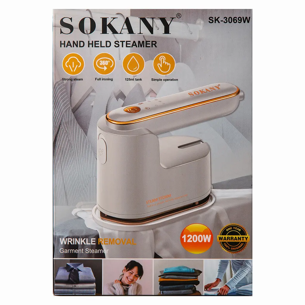 Дорожня праска Sokany SK-3069W з функцією відпарювання для сухого та вологого прасування, білий Sokany SK-3069W - фото 9