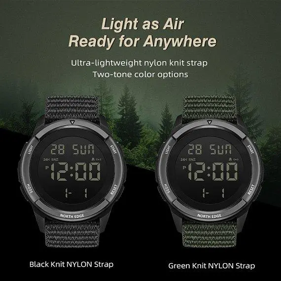 Годинник чоловічий водостійкий тактичний North Edge Terrax Green (2 ремешка) - фото 8